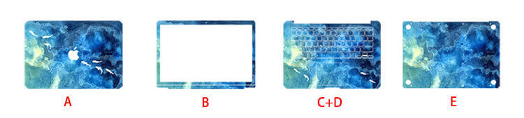 laptop skin ABCDE side for ASUS K43BY