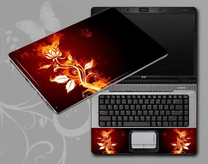 decal Skin for ASUS X54L-BBK2 Flame Flowers floral laptop skin