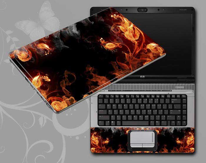 decal Skin for ASUS A53E-XA2 Flame Flowers floral laptop skin