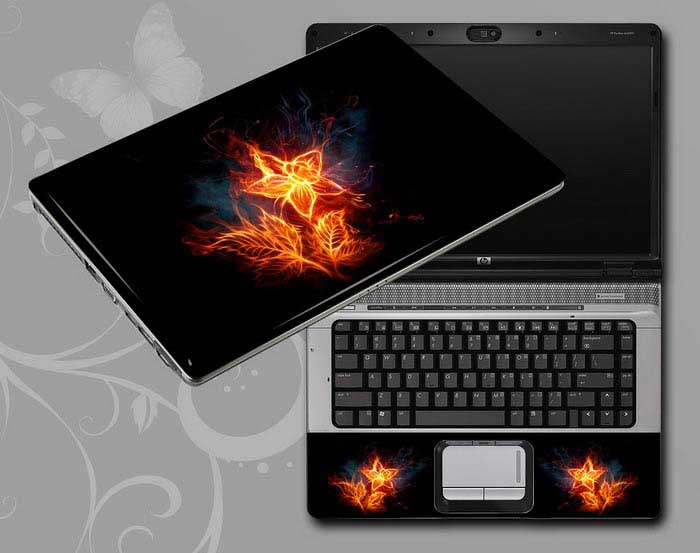 decal Skin for ASUS X54C-ES91 Flame Flowers floral laptop skin