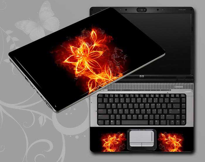 decal Skin for MSI GT83VR Titan SLI-212 Flame Flowers floral   flowers laptop skin