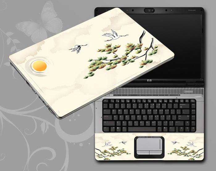 decal Skin for APPLE Macbook Chinese ink painting Sun, Pine, Bird laptop skin