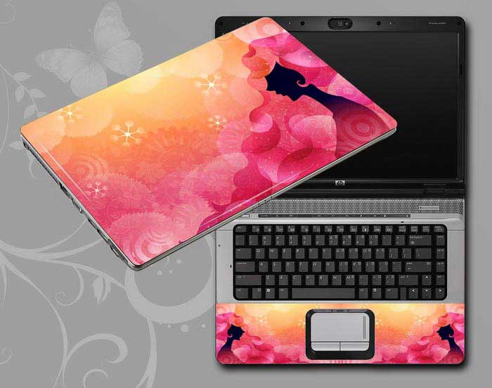decal Skin for MSI GT660R-004US Flowers and women floral laptop skin