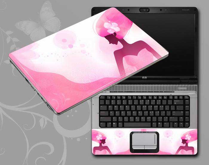 decal Skin for MSI GL62 6QE Flowers and women floral laptop skin