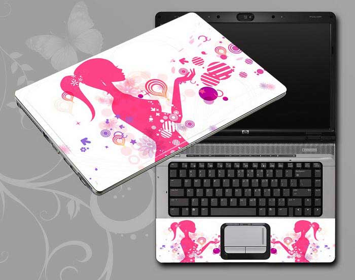 decal Skin for MSI GL62 6QF-893 Flowers and women floral laptop skin