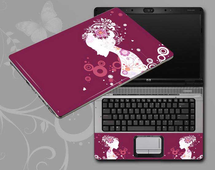 decal Skin for MSI CX700 Flowers and women floral laptop skin