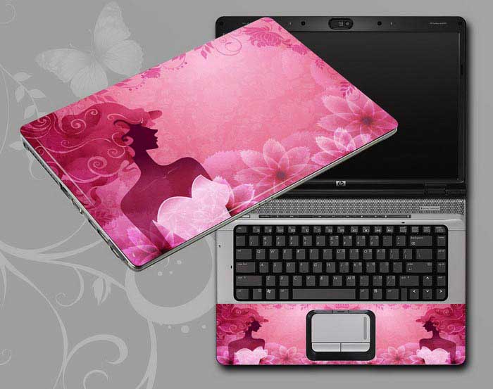 decal Skin for MSI GE600-002US Flowers and women floral laptop skin