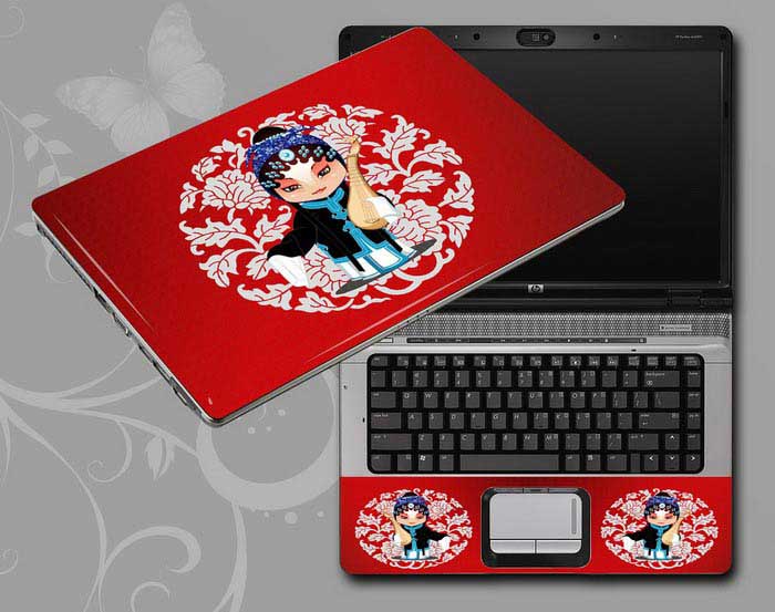 decal Skin for APPLE Aluminum Macbook pro Red, Beijing Opera,Peking Opera Make-ups laptop skin