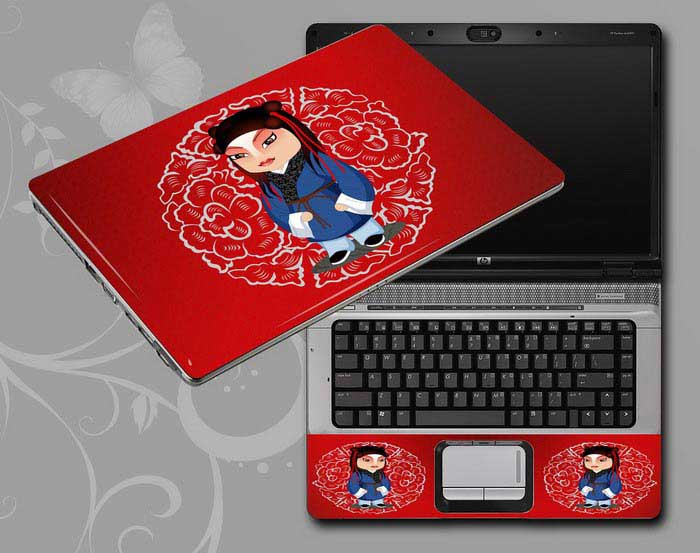 decal Skin for DELL Inspiron 15 7568 Red, Beijing Opera,Peking Opera Make-ups laptop skin