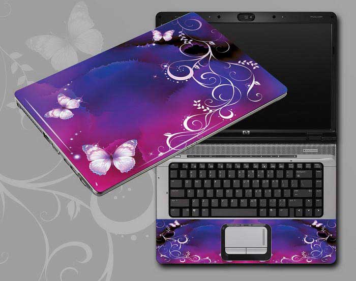 decal Skin for CLEVO W940KU Flowers, butterflies, leaves floral laptop skin