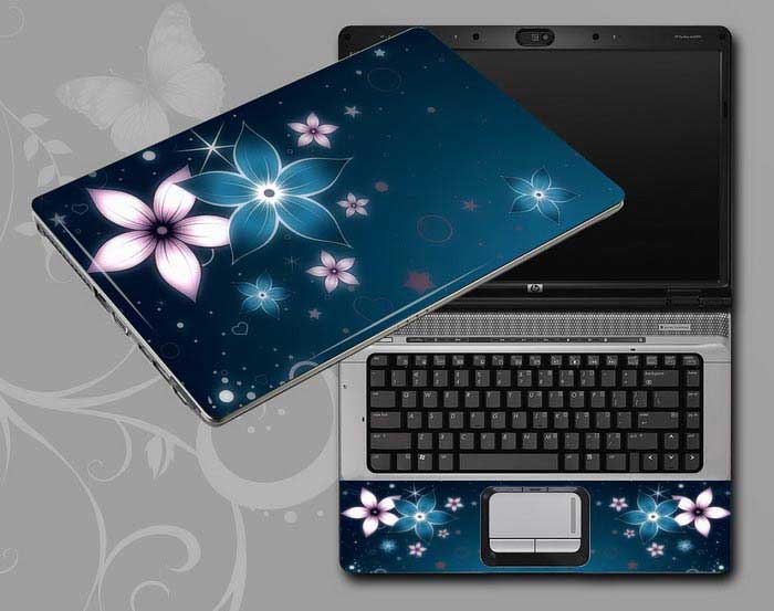 decal Skin for CLEVO W547CZ Flowers, butterflies, leaves floral laptop skin