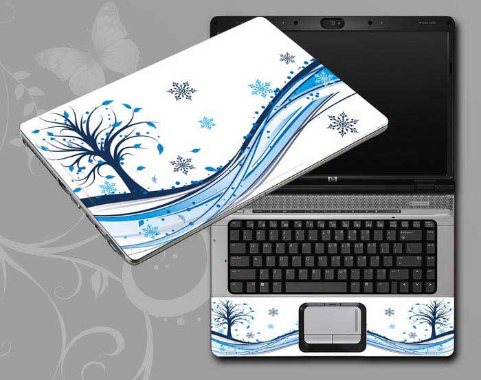 decal Skin for HP 15-AY012DX Flowers, butterflies, leaves floral laptop skin