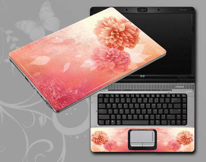 decal Skin for MSI GE62 6QC Flowers, butterflies, leaves floral laptop skin