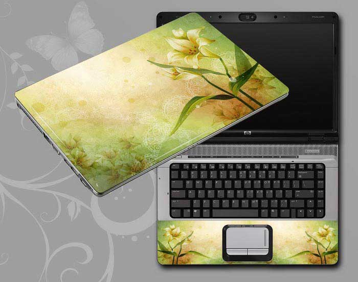 decal Skin for SAMSUNG NP-QX411-A01UB Flowers, butterflies, leaves floral laptop skin