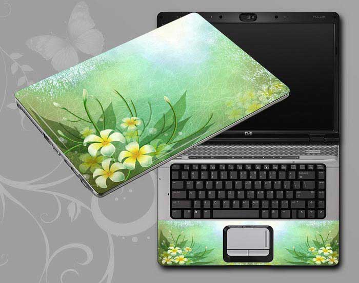 decal Skin for CLEVO P650SE Flowers, butterflies, leaves floral laptop skin