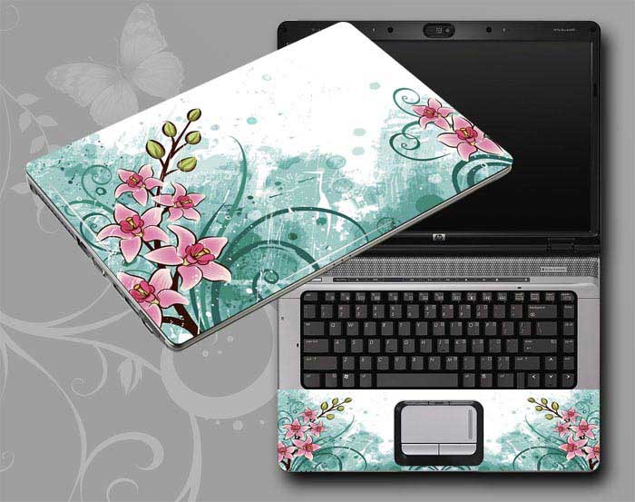 decal Skin for MSI GP72X Flowers, butterflies, leaves floral laptop skin