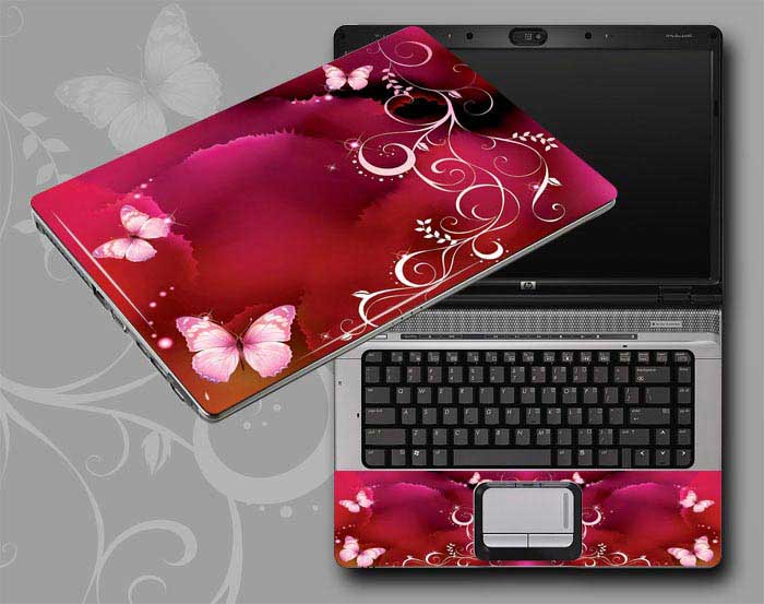 decal Skin for FUJITSU LIFEBOOK MH380 Flowers, butterflies, leaves floral laptop skin