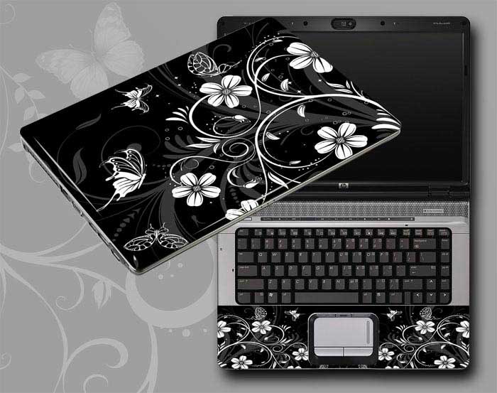 decal Skin for CLEVO W230SS Flowers, butterflies, leaves floral laptop skin