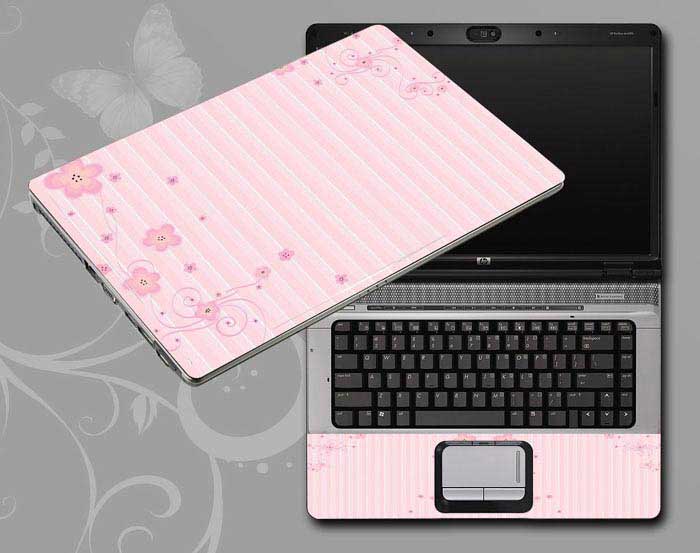 decal Skin for MSI GT60-2OK Workstation 3K IPS Edition Flowers, butterflies, leaves floral laptop skin