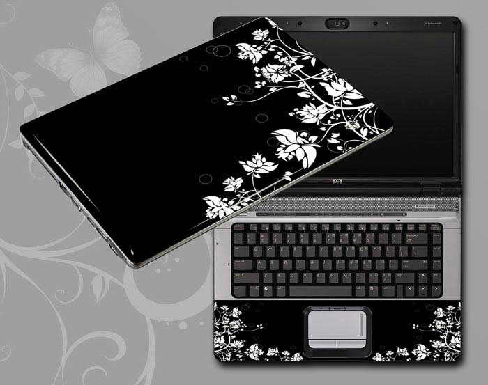 decal Skin for ASUS K55A Flowers, butterflies, leaves floral laptop skin