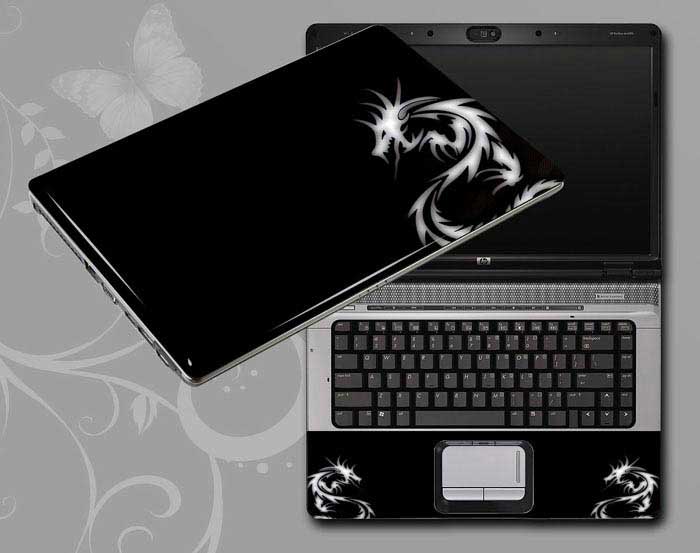 decal Skin for ACER Aspire E5-573-39KK Black and White Dragon laptop skin