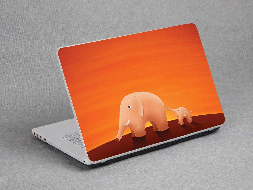 decal Skin for CLEVO W840SU Elephants and baby elephants laptop skin