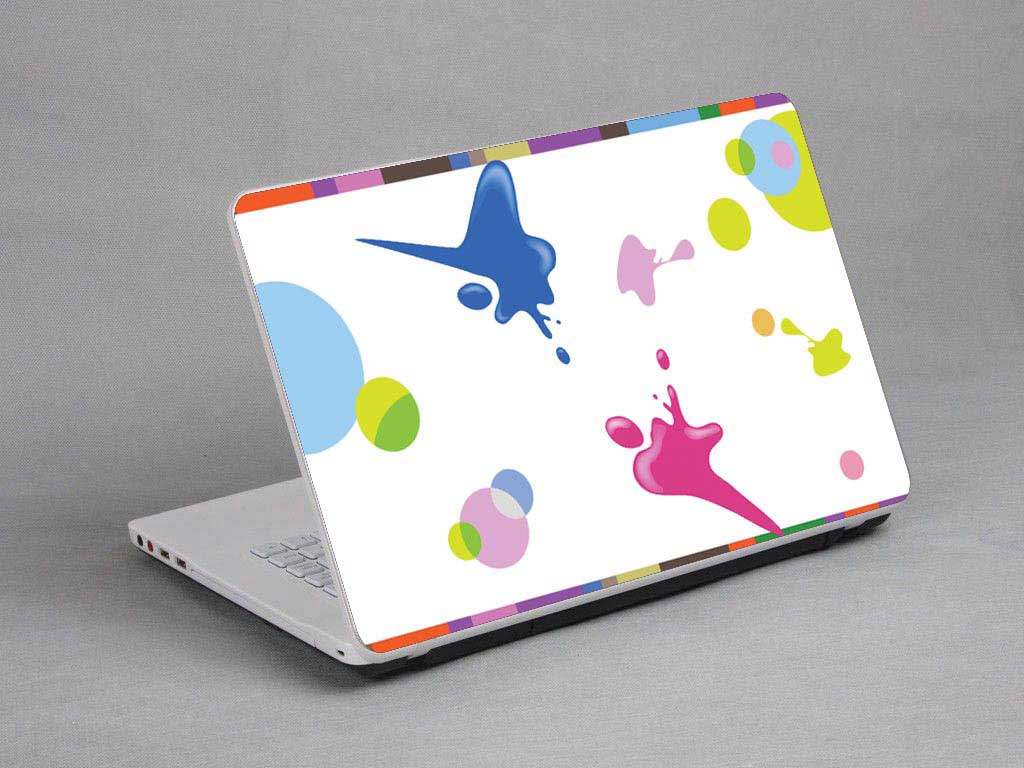 decal Skin for SAMSUNG NP-QX411-A01UB Bubbles, Colored Lines laptop skin
