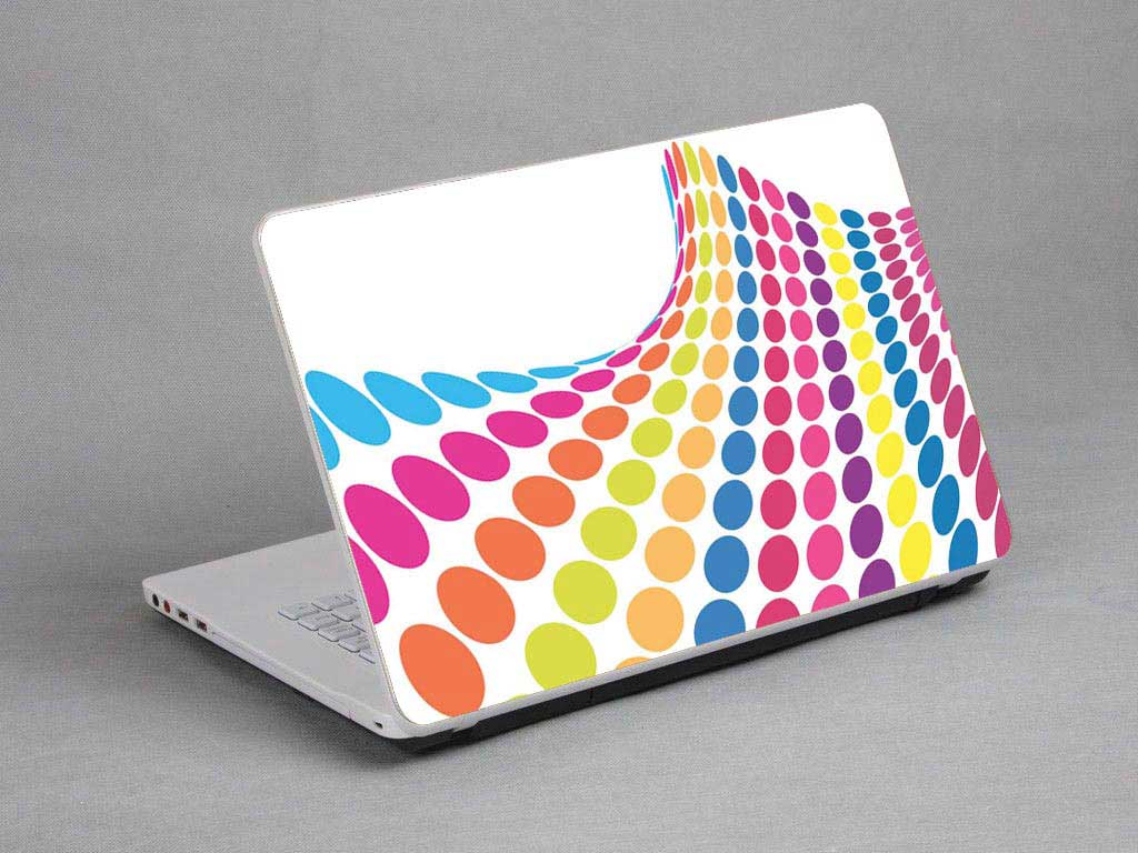 decal Skin for MSI GE72 6QC Bubbles, Colored Lines laptop skin