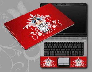 Red, Beijing Opera,Peking Opera Make-ups Laptop decal Skin for DELL Inspiron 15 7000 2-in-1 7569 11390-185-Pattern ID:185