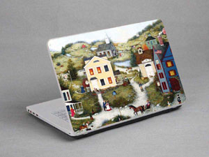 Oil painting, town, village Laptop decal Skin for APPLE MacBook Air MC505LL/A 1017-362-Pattern ID:362