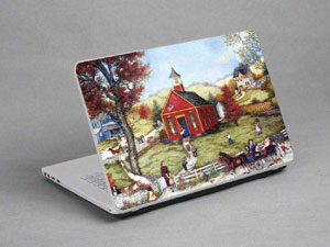Oil painting, town, village Laptop decal Skin for MSI GS70 6QE STEALTH PRO 10748-363-Pattern ID:363