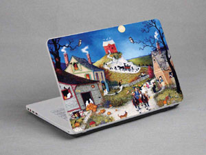 Oil painting, town, village Laptop decal Skin for APPLE MacBook Pro MC721LL/A 1008-364-Pattern ID:364