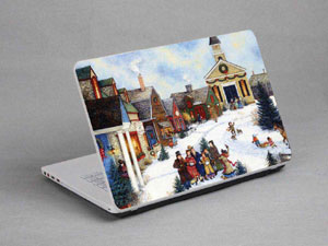 Oil painting, town, village Laptop decal Skin for DELL Inspiron 14 3000 11082-367-Pattern ID:367