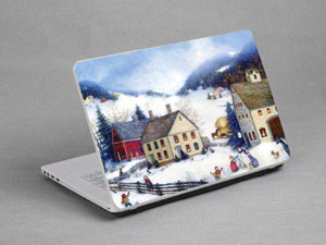 Oil painting, town, village Laptop decal Skin for CLEVO W655SF 9330-368-Pattern ID:368