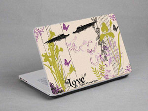 Leaves, flowers, butterflies floral Laptop decal Skin for CLEVO W840SU 8782-395-Pattern ID:395