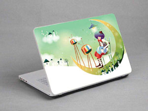 Moon, cartoon, music Laptop decal Skin for CLEVO P377SM-A 9340-429-Pattern ID:429