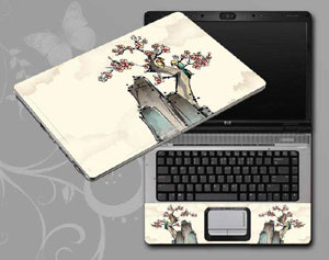 Chinese ink painting Mountains, trees, flowers, birds floral  flower Laptop decal Skin for ACER Aspire E5-551 11194-6-Pattern ID:6