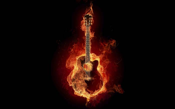 Flame Guitar Mouse pad for APPLE Macbook 