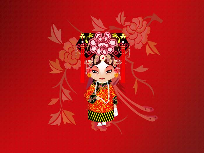 Red, Beijing Opera,Peking Opera Make-ups Mouse pad for ASUS X54C-BBK7 