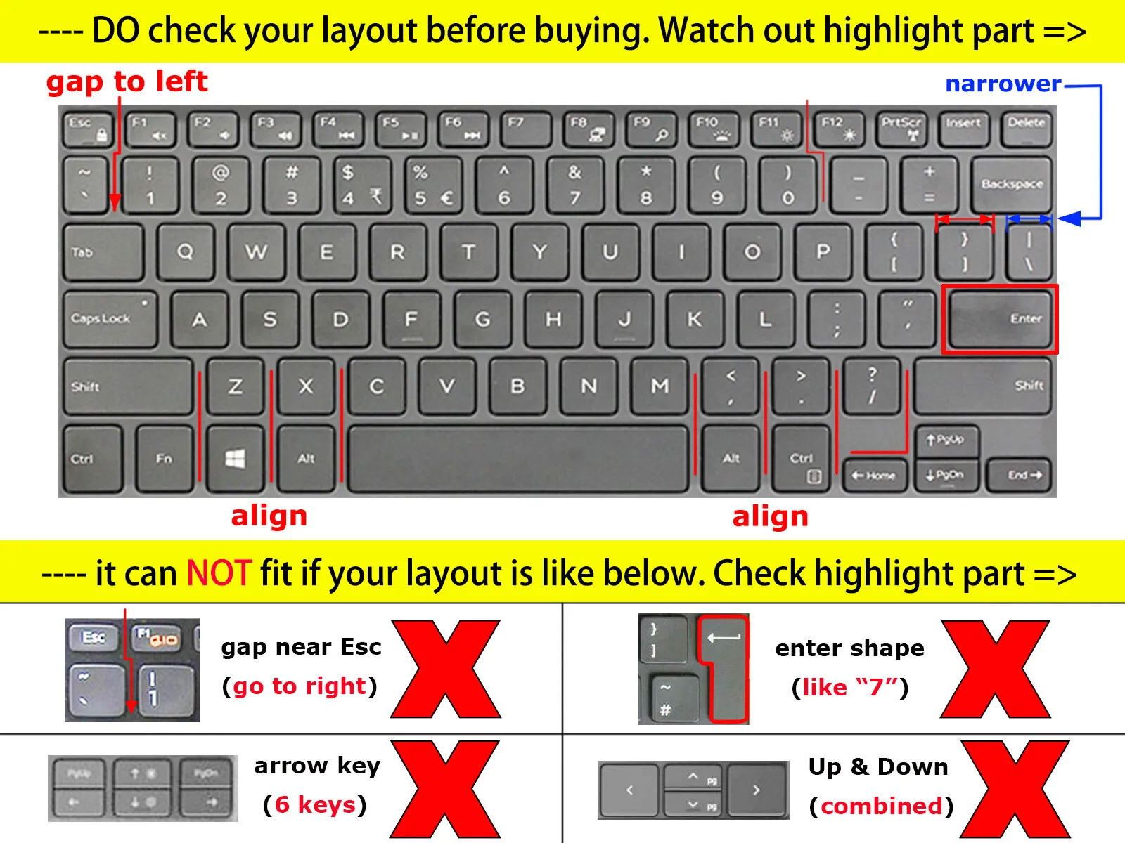 Keyboard Skin Cover Protector for Dell XPS 13-9343 13-9350 13-9360