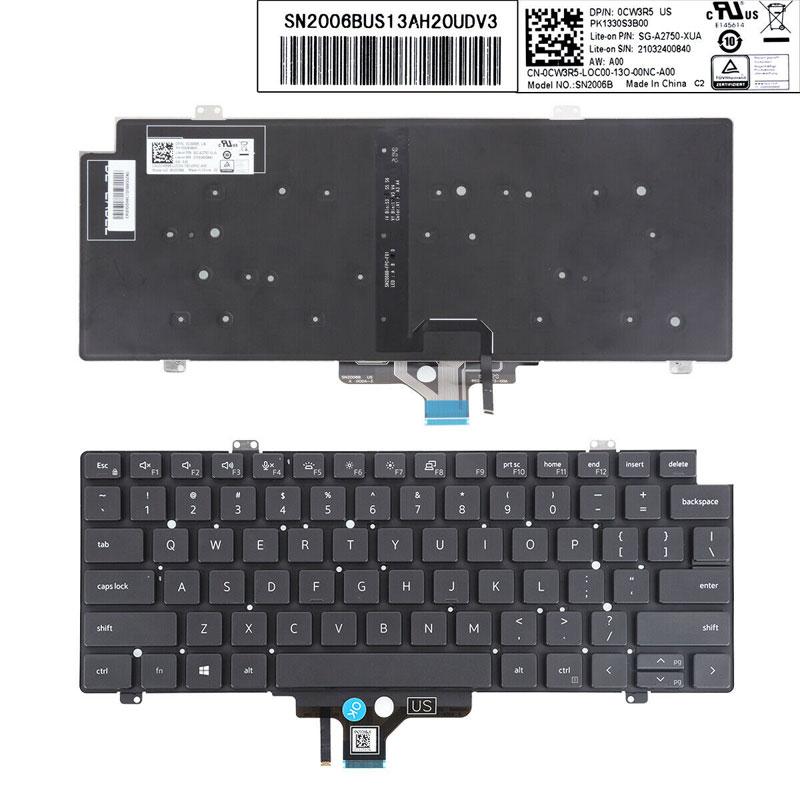 US Keyboard for DELL Latitude 7410 7420 5420 Backlit 0CW3R5 SG-A2750-XUA SN2006B 