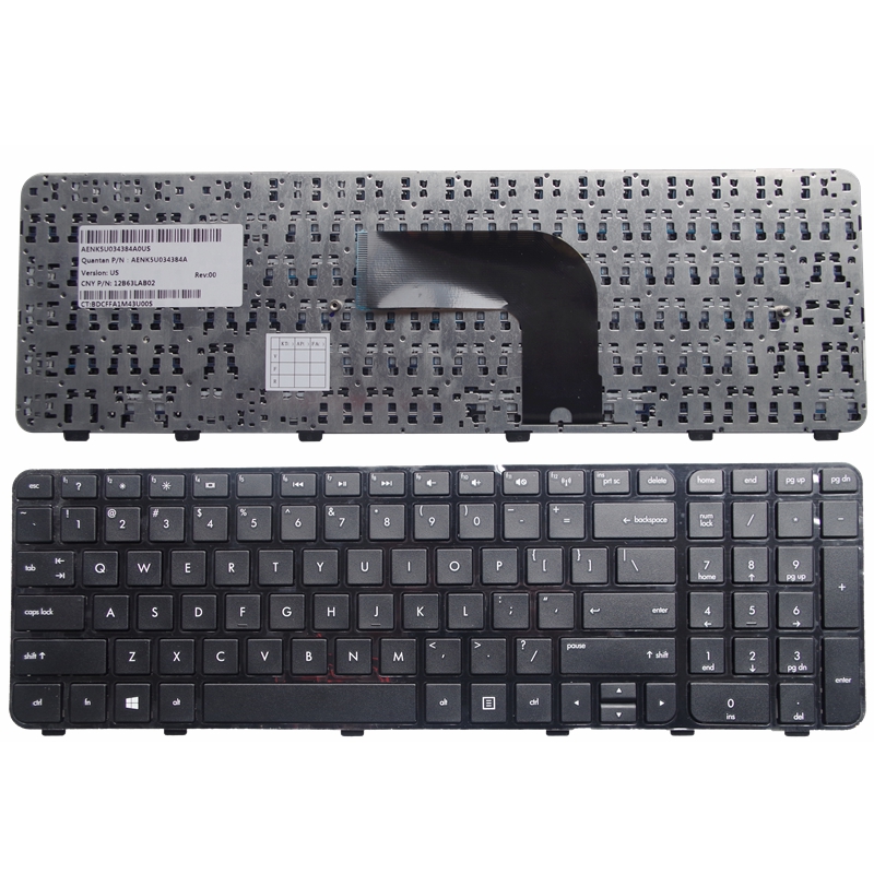 New HP Envy DV6-7000 DV6-7100 DV6T-7000 Series Keyboard Black w/ frame US 