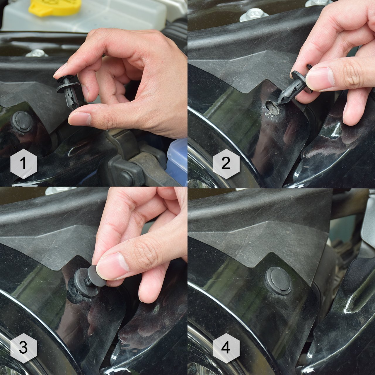 240pcs Car Fender Shield Clips Fasteners Trim Moulding Clip Screwdriver Rivets For Jeep Liberty Renegade Wrangler Commander