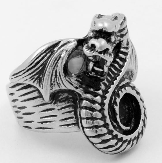 316L stainless steel wing dragon ring