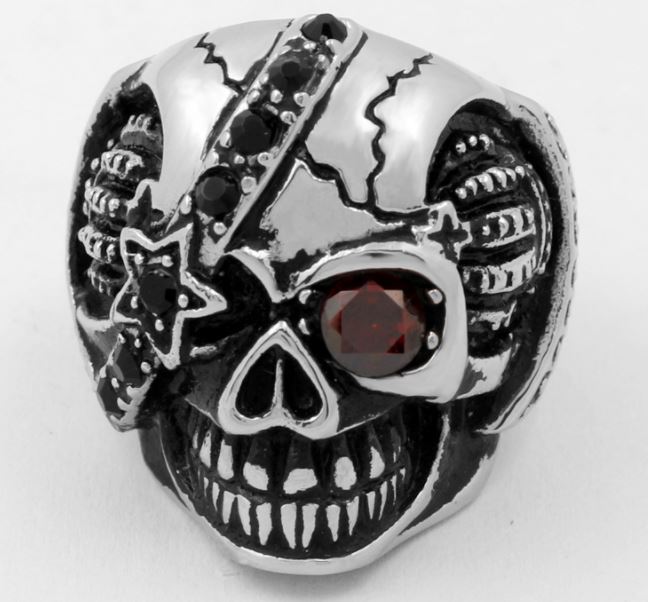 Totem Changong Eye skull head stainless steel ring