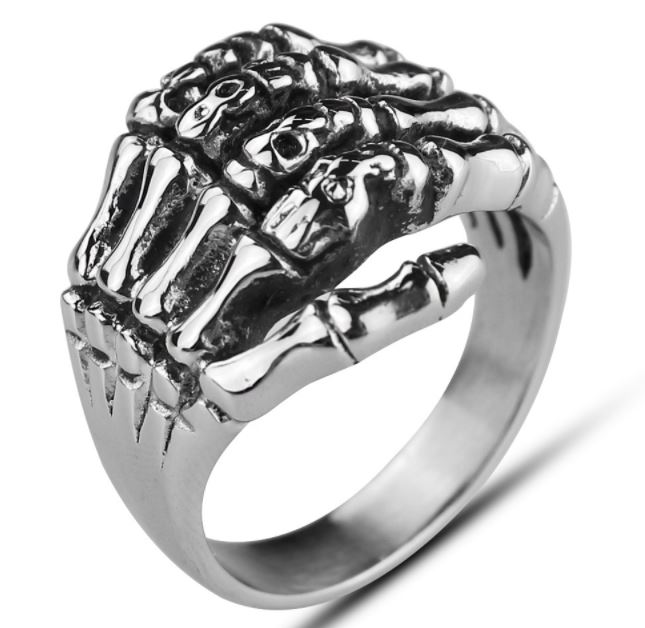 Fashion Skull-hand men  titanium ring