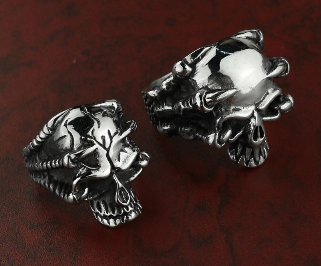 Fashion Eagle Skull head stainless steel ring