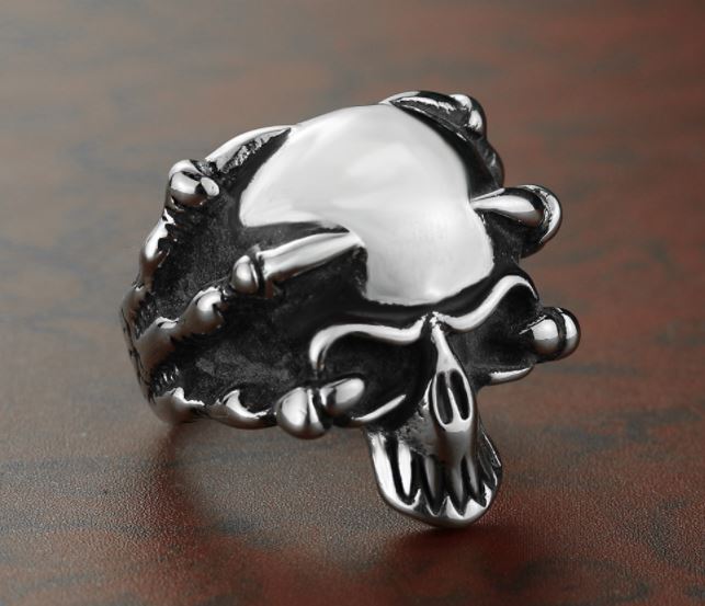 Eagle Claw Skull Head stainless steel ring