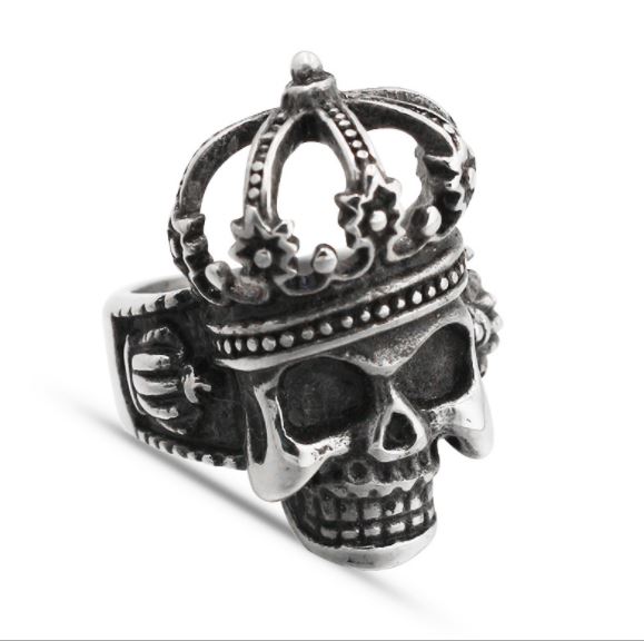 316L stainless steel Crown skull Ring