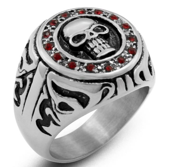 Skull with a diamond ring